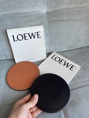 Loewe Black and Terracotta Ceramic candle holder base / coasters